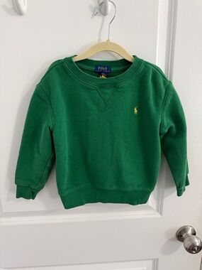 Polo by Ralph Lauren Green Kids Sweatshirt with Yellow Pony- Size 4T
